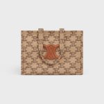 LARGE CABAS THAIS IN TEXTILE WITH TRIOMPHE CAMEL